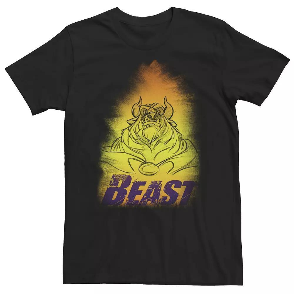 Big & Tall Disney Beauty And The Beast Glowing Beast Portrait Tee, Men's, Size: 4XL, Black Product Image