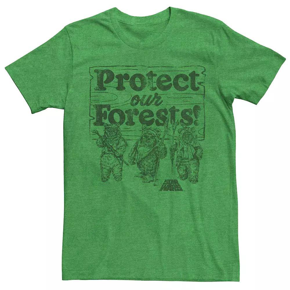 Men's Star Wars Ewoks Protect Our Forests Sign Graphic Tee, Size: Medium, Kelly Grey Product Image