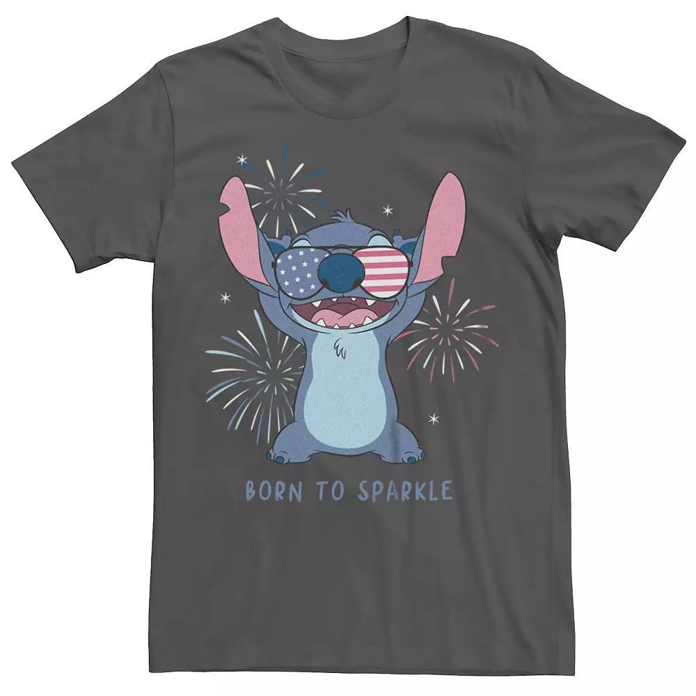 Disney's Lilo & Stitch Men's 4th of July Born to Sparkle Fireworks Tee, Size: XL, Grey Product Image