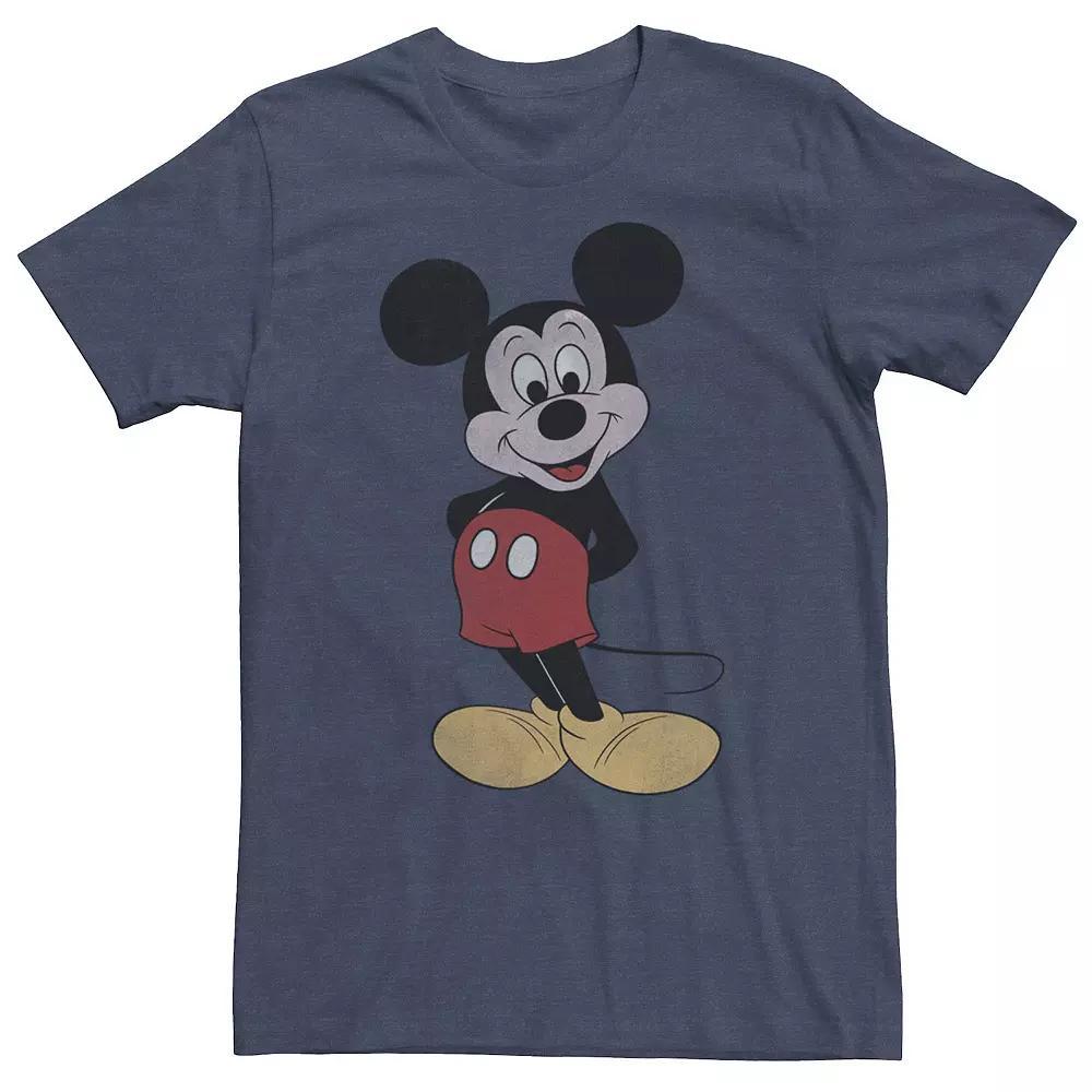 Disney's Mickey Mouse Big & Tall Vintage Mickey Pose Tee, Men's, Size: Large Tall, Navy Grey Product Image