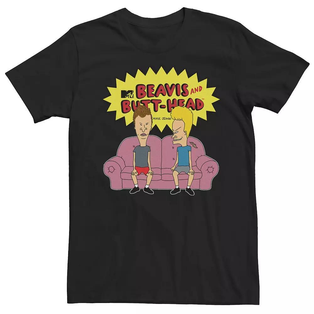 Men's Beavis And Butthead Couch Short Sleeve Tee, Size: Large, Black Product Image
