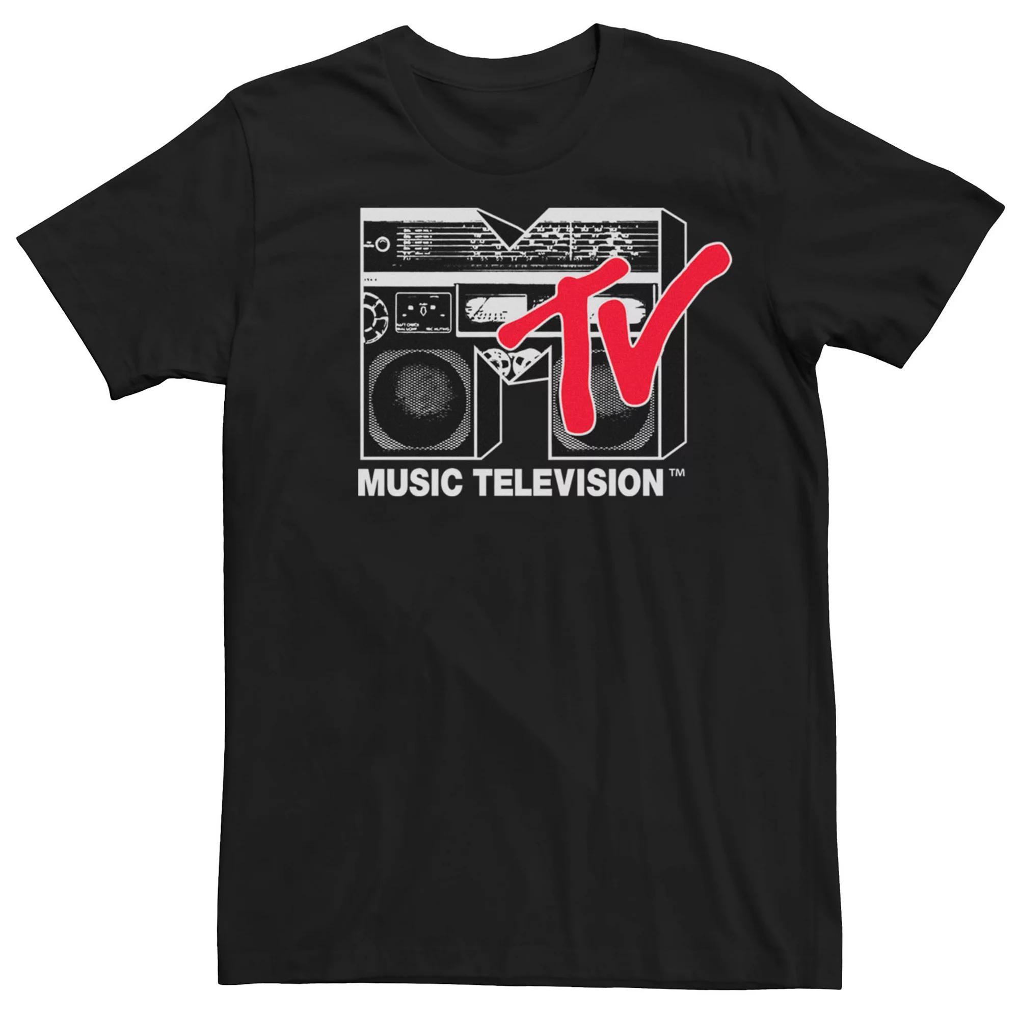 Men's MTV Boom Box Logo Tee, Size: Large, Black Product Image