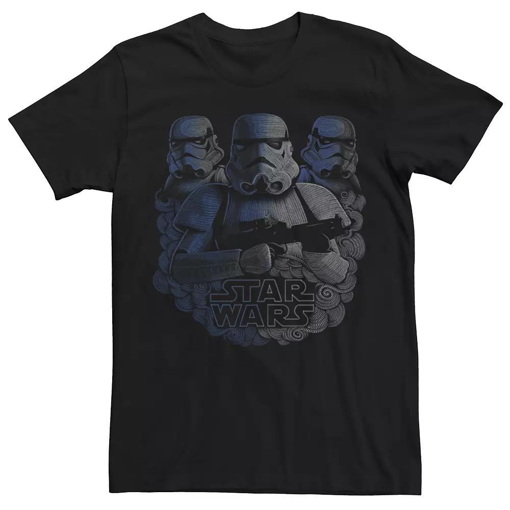 Men's Star Wars Stormtrooper Faded Trio Portrait Tee, Size: Large, Black Product Image