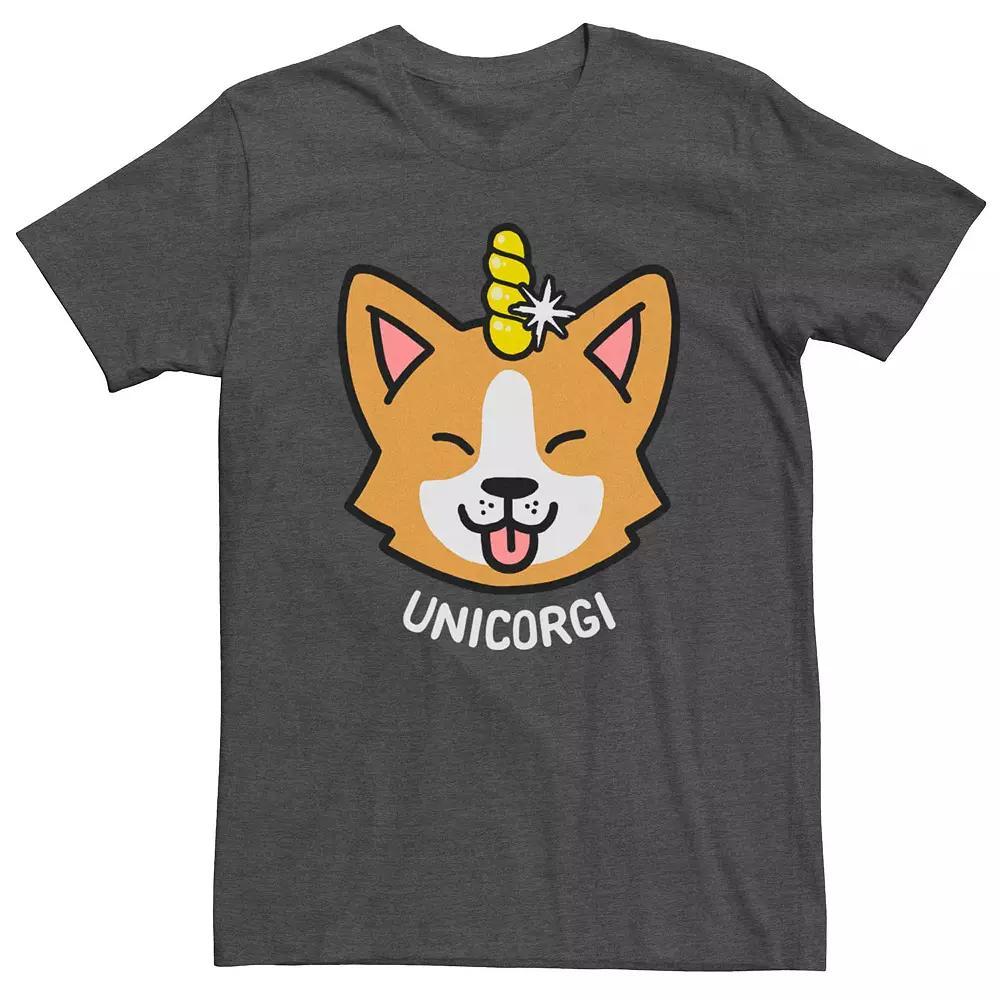 Men's Unicorgi Cute Dog Graphic Tee, Size: Medium, Grey Heather Product Image