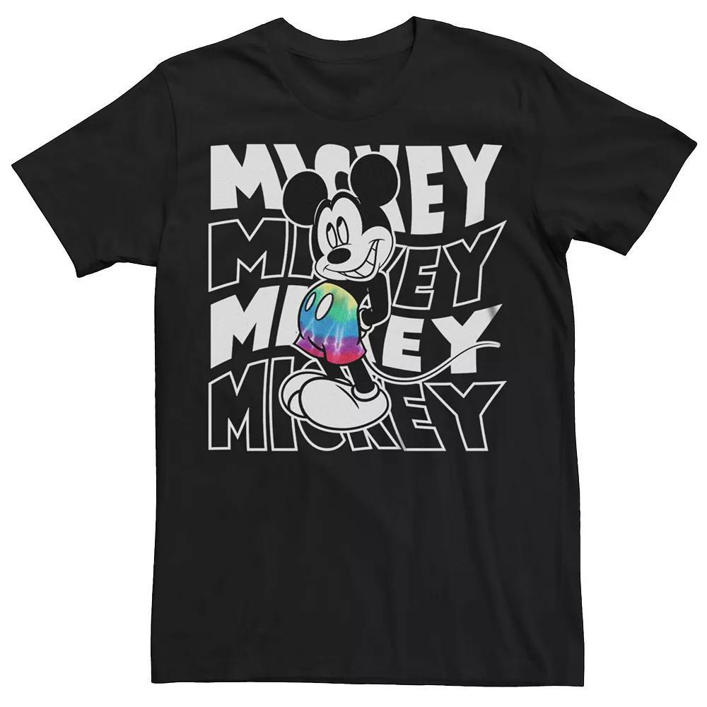 Men's Disney's Mickey Mouse Tie Dye Shorts Tee, Size: Medium, Black Product Image