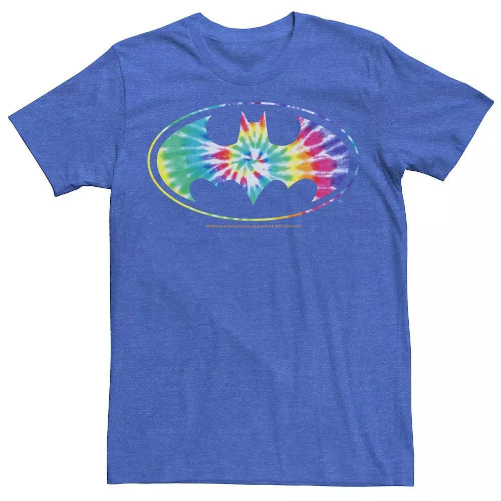 Mens DC Comics Batman Classic Tie Dye Bat Logo Tee Grey Product Image