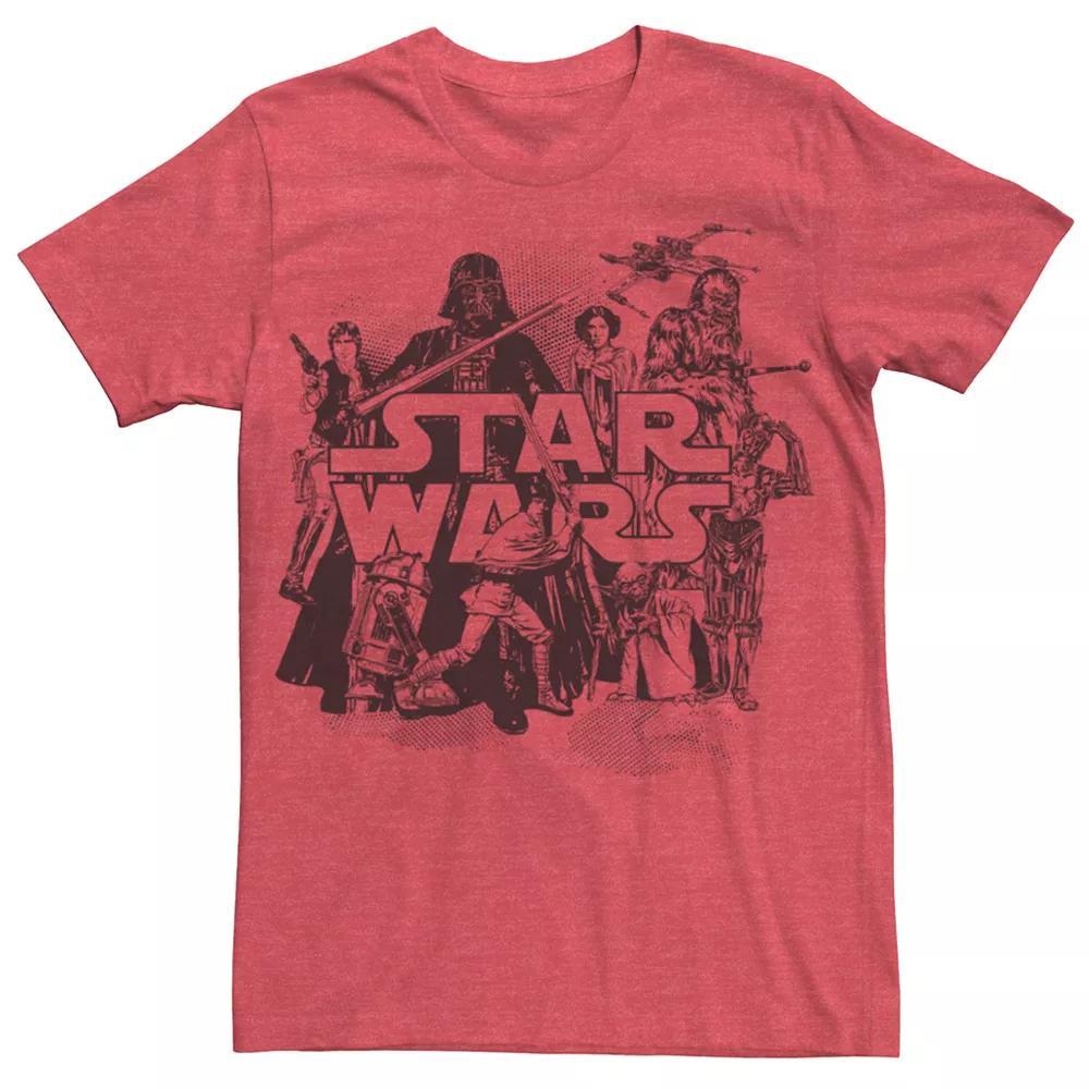 Men's Star Wars Character Vintage Collage Tee, Size: XL, Red Grey Product Image