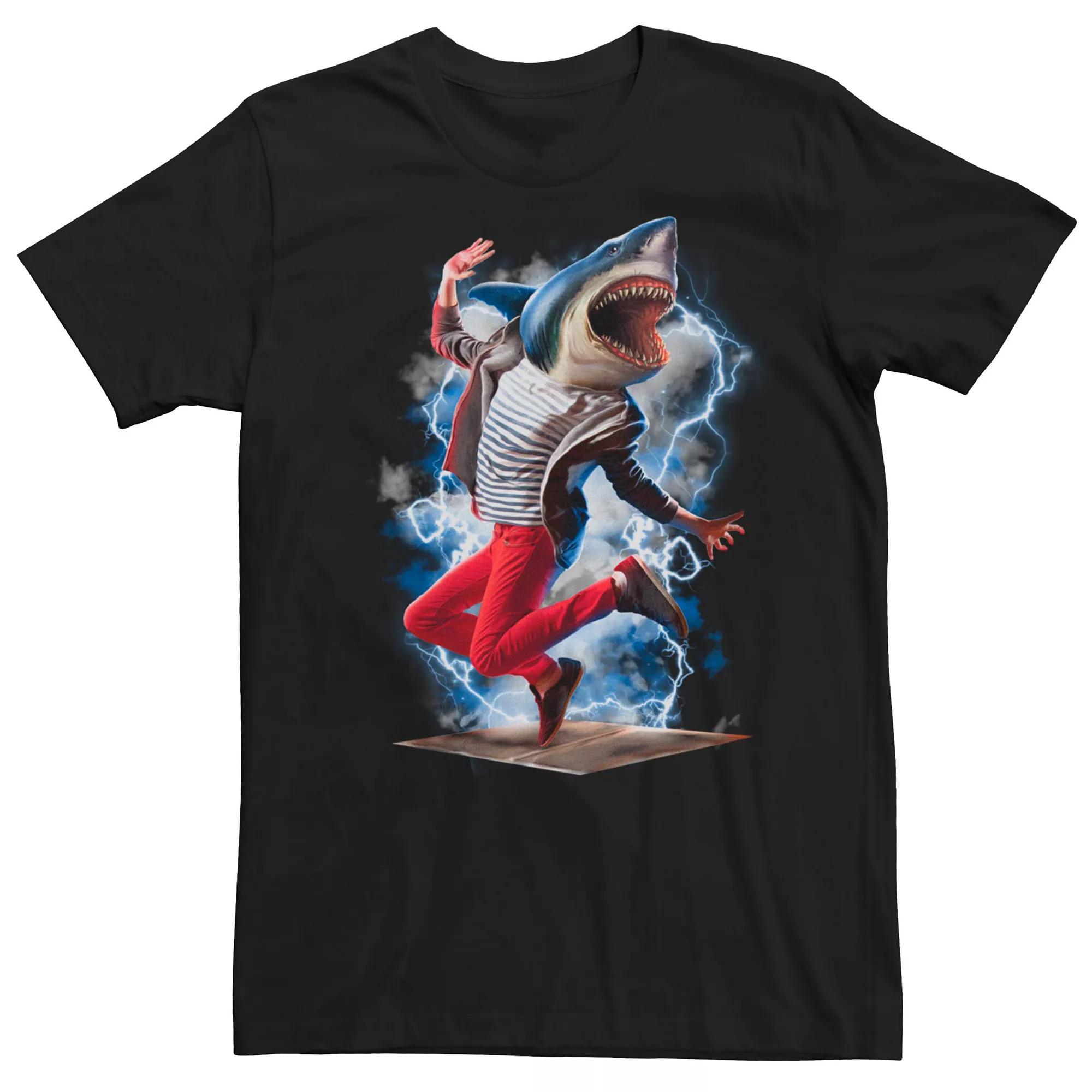 Men's Shark Break Dancer Tee, Size: Large, Black Product Image