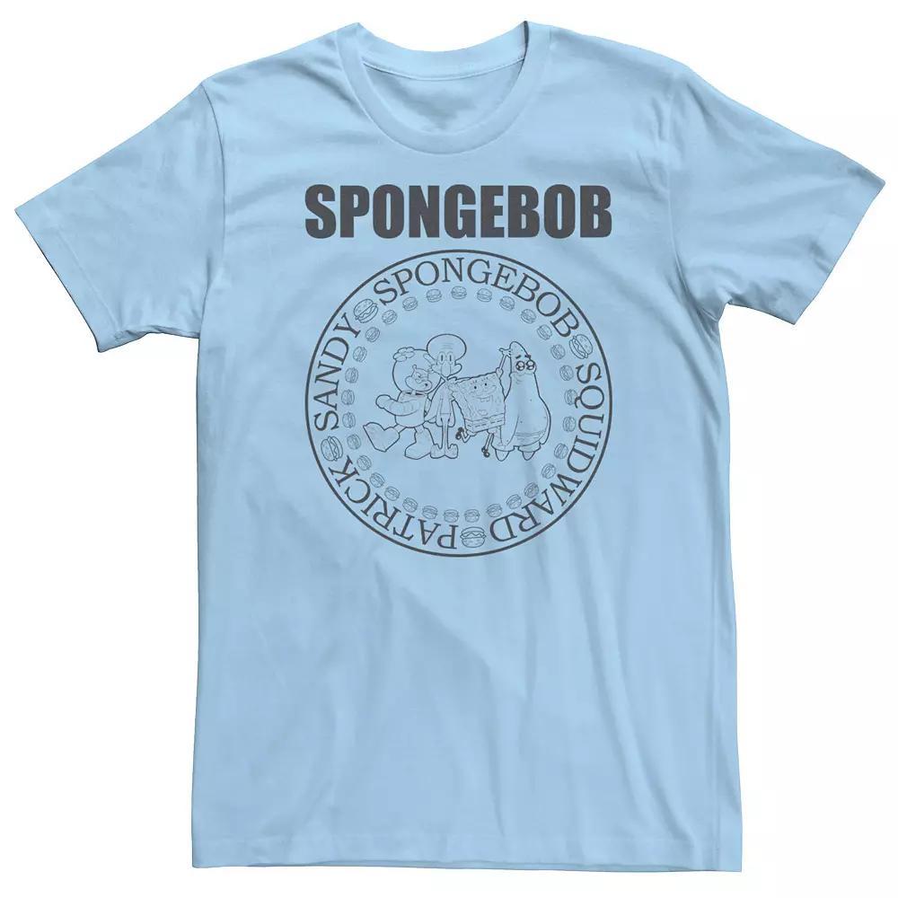 Men's Spongebob And Friends Circle Portrait Logo Tee, Size: 3XL, Light Blue Product Image