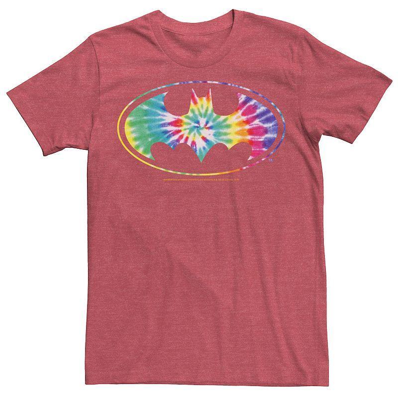 Mens DC Comics Batman Classic Tie Dye Bat Logo Tee Grey Product Image