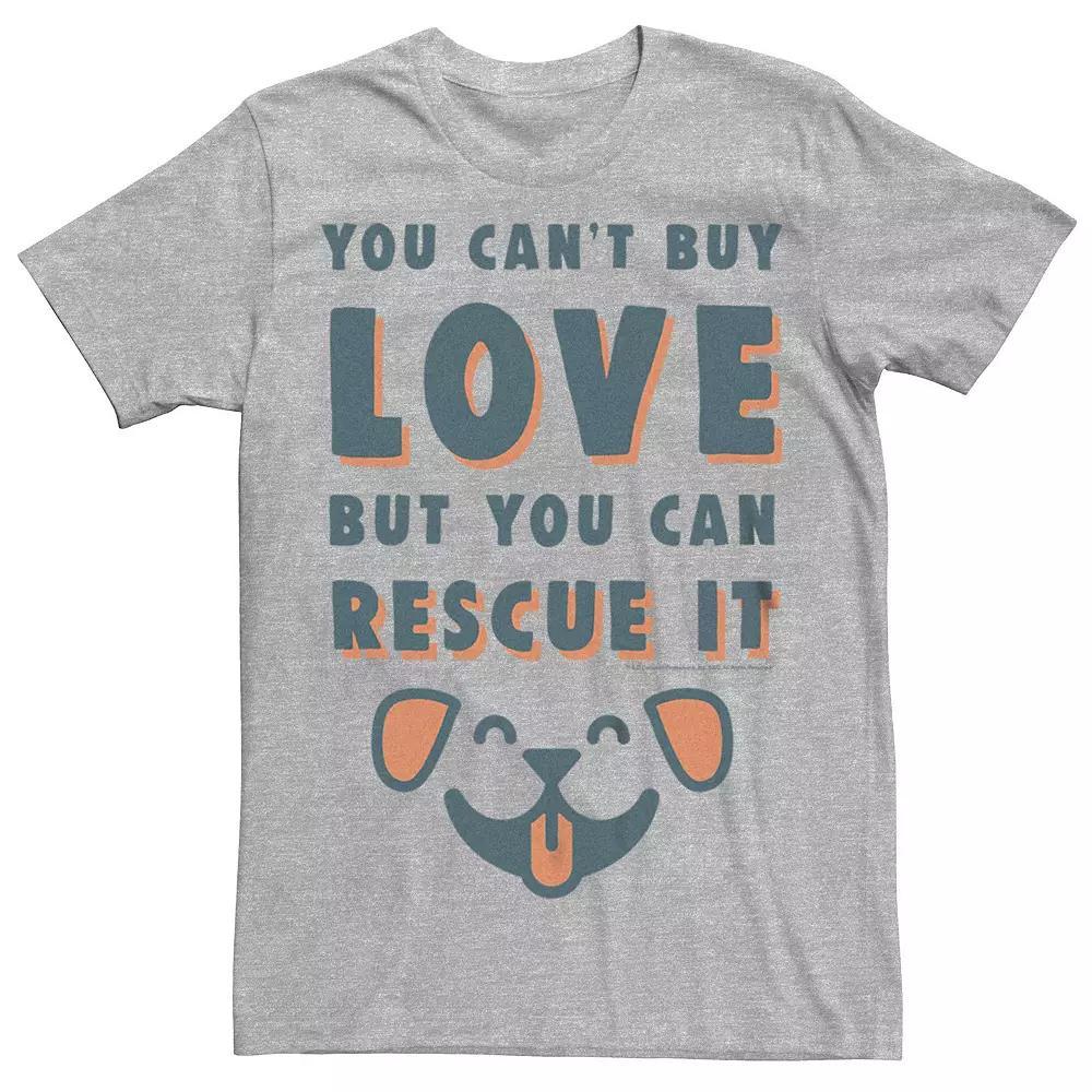 Men's A Dog's Purpose You Can Rescue Love Graphic Tee, Size: XS, Athletic Grey Product Image