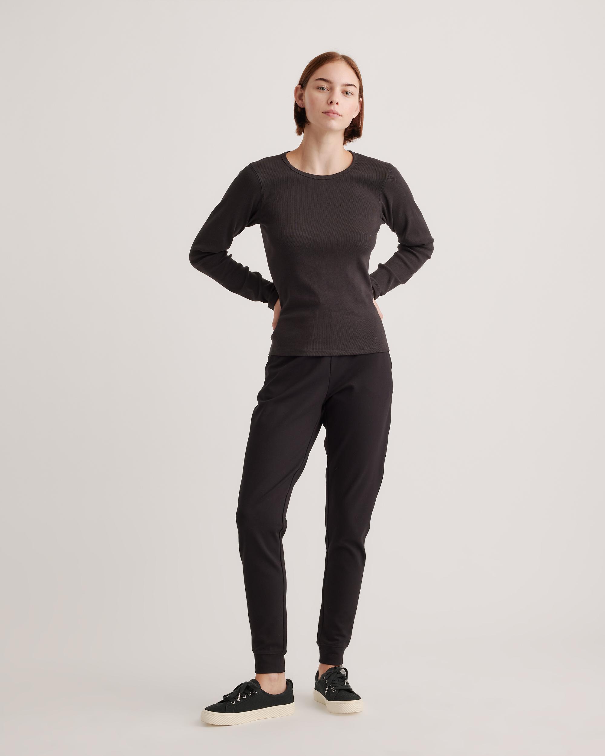Quince | Women's Micro-Rib Long Sleeve T-Shirt Size XL, Organic Cotton Product Image