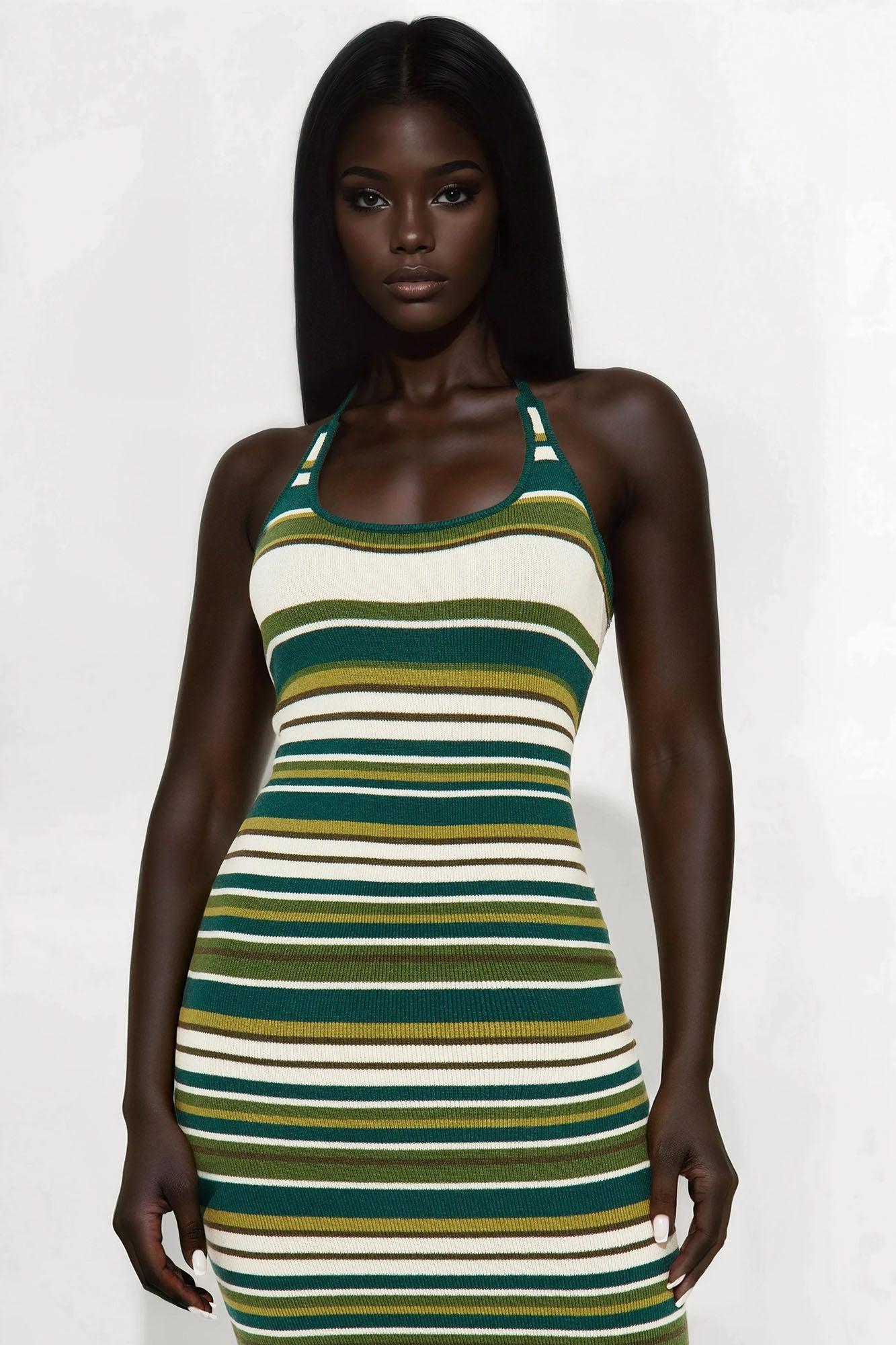 Lynette Striped Maxi Dress - Green/combo Product Image