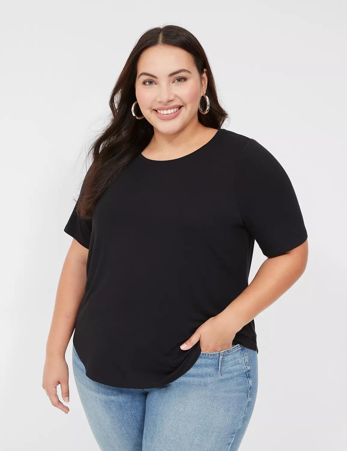 Curved-Hem Perfect Sleeve Tee Product Image