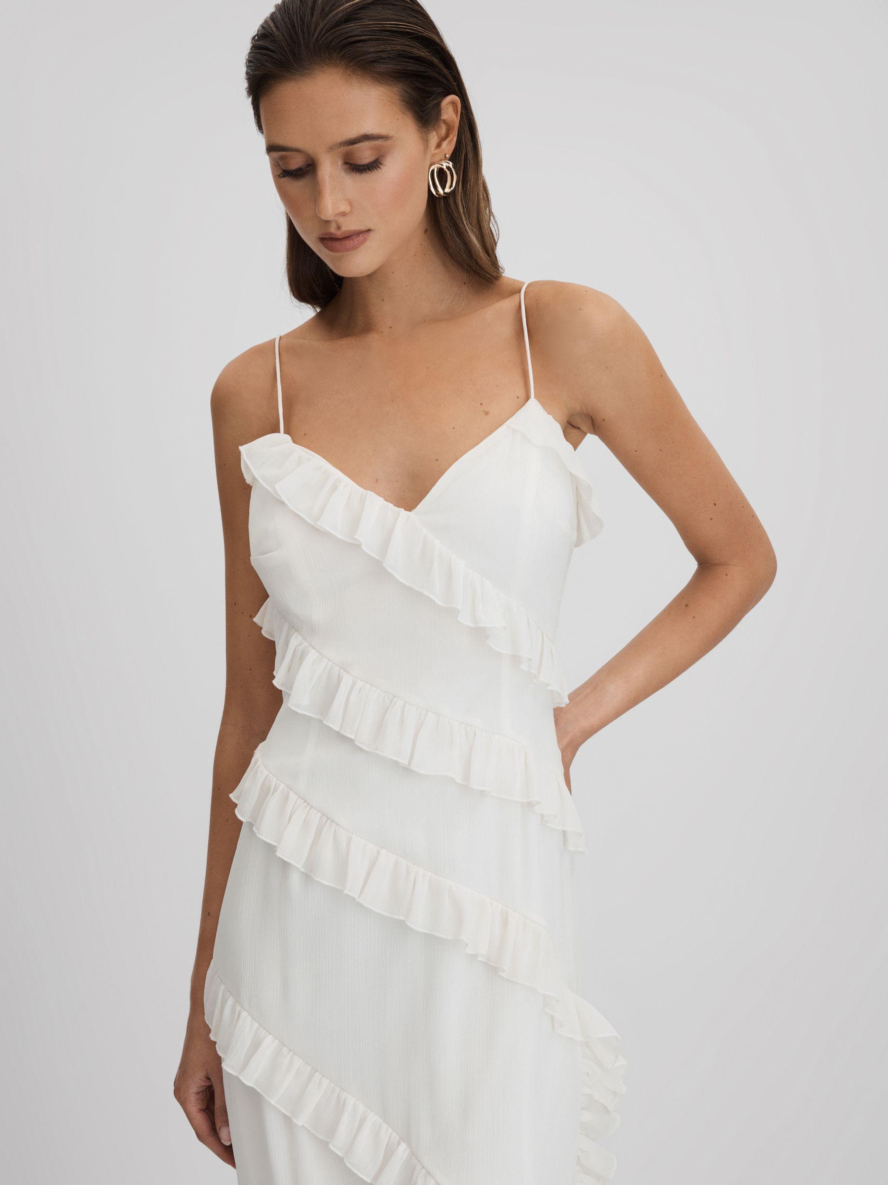 Amur Ruffle Maxi Dress in White Product Image