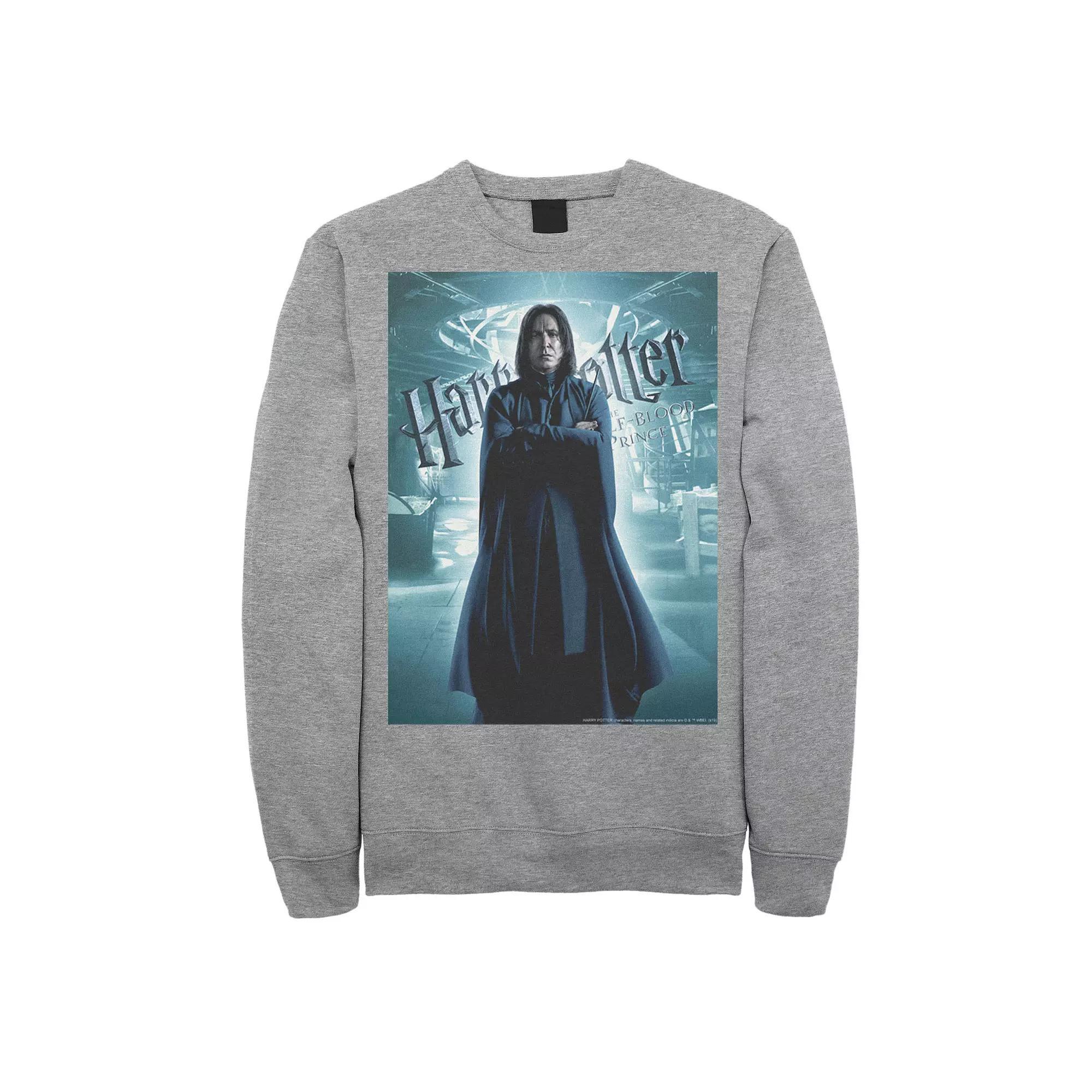 Men's Harry Potter Half-Blood Prince Snape Character Poster Fleece Graphic Pullover, Size: XL, Blue Product Image