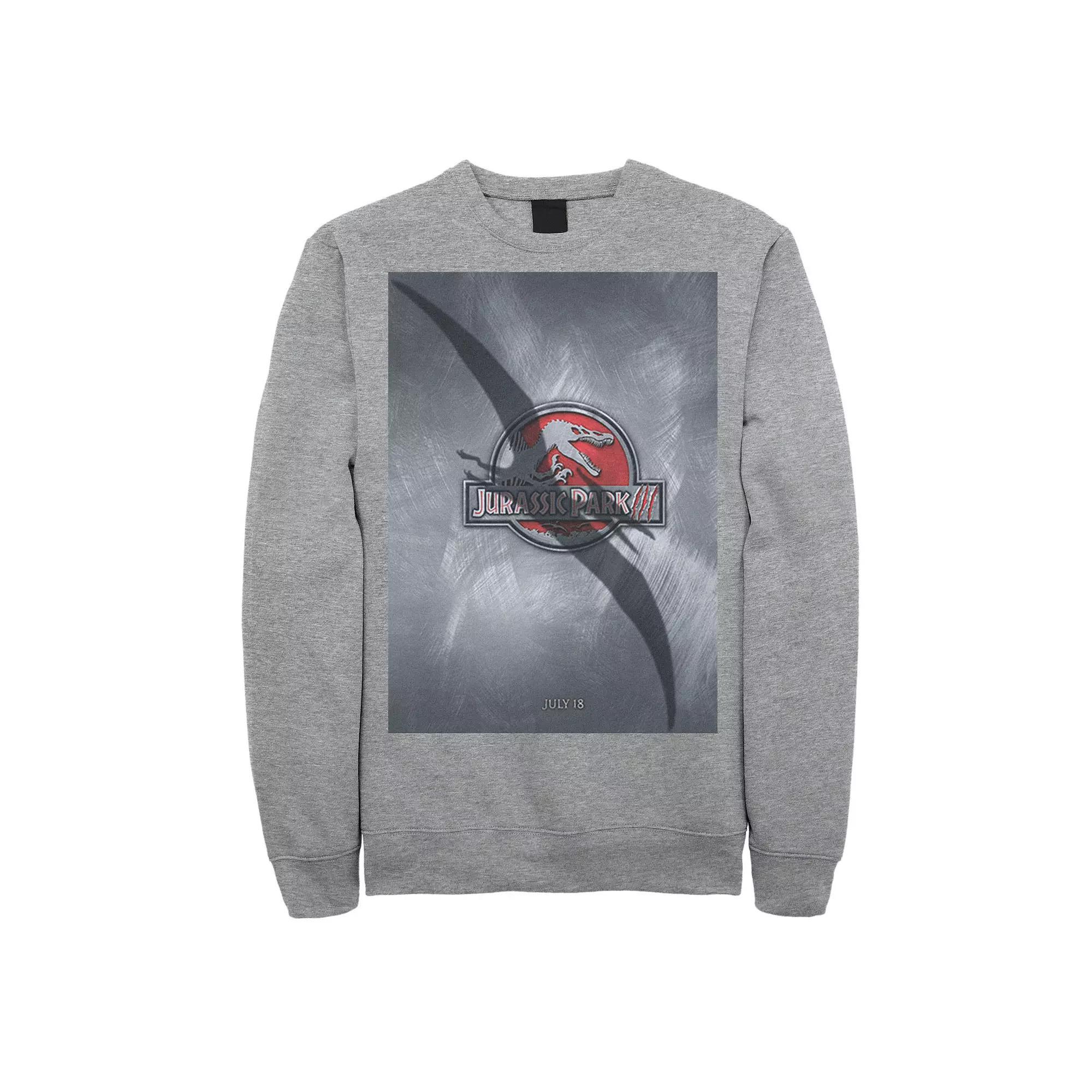 Men's Jurassic Park 3 Movie Poster Pterodactyl Sweatshirt, Size: Medium, Grey Heather Product Image