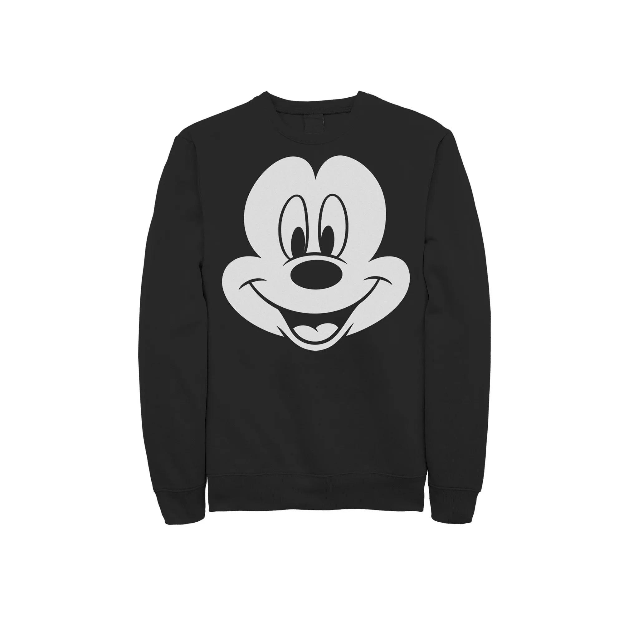 Disney's Mickey Mouse Large Face Men's Sweatshirt, Size: Small, Black Product Image