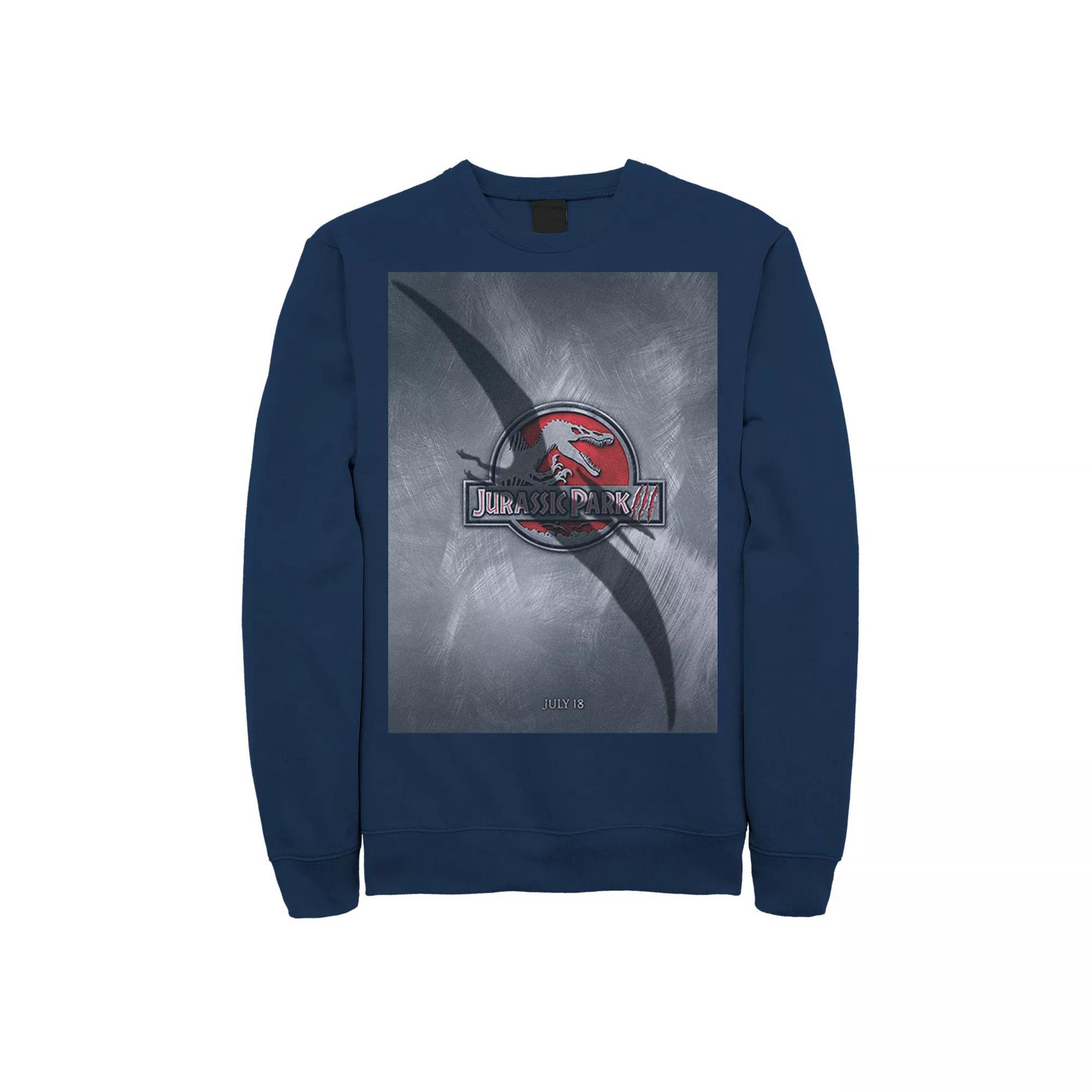 Men's Jurassic Park 3 Movie Poster Pterodactyl Sweatshirt, Size: Medium, Grey Heather Product Image