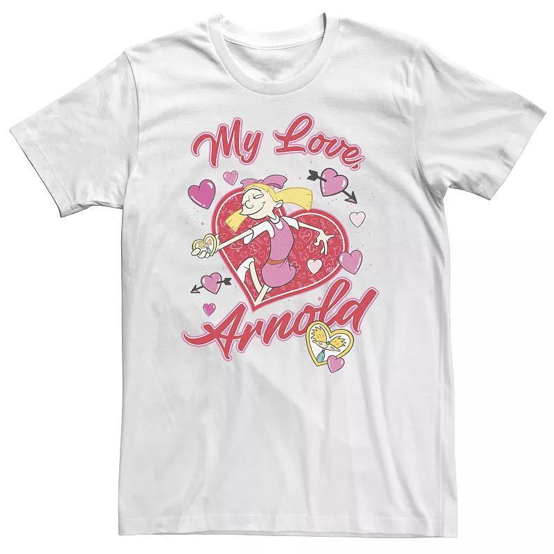 Big & Tall Hey Arnold My Love Arnold Helga Valentine Theme Tee, Men's, Size: XXL Tall, White Product Image
