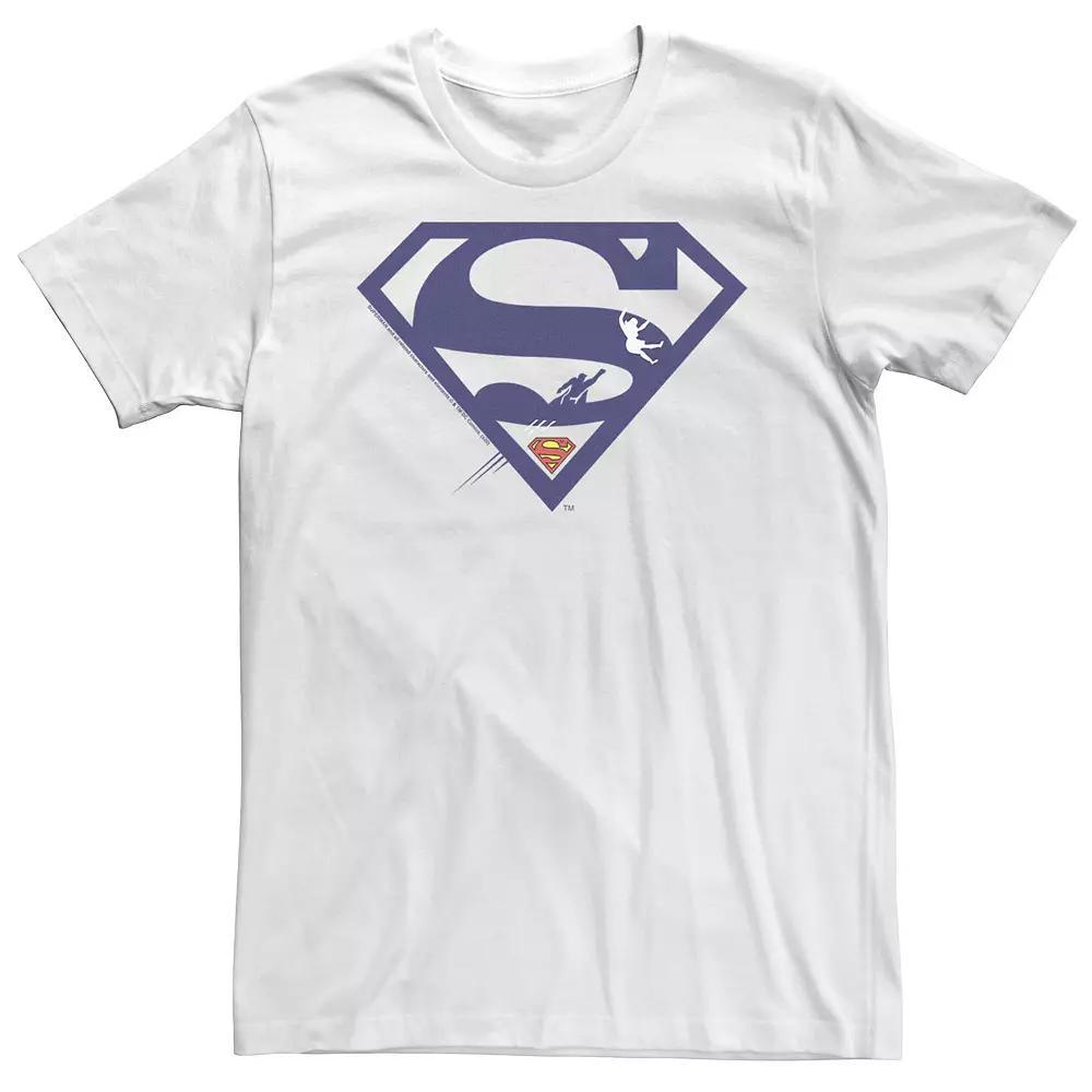 Big & Tall DC FanDome Superman Blue Silhouette Logo Tee, Men's, Size: XXL Tall, White Product Image