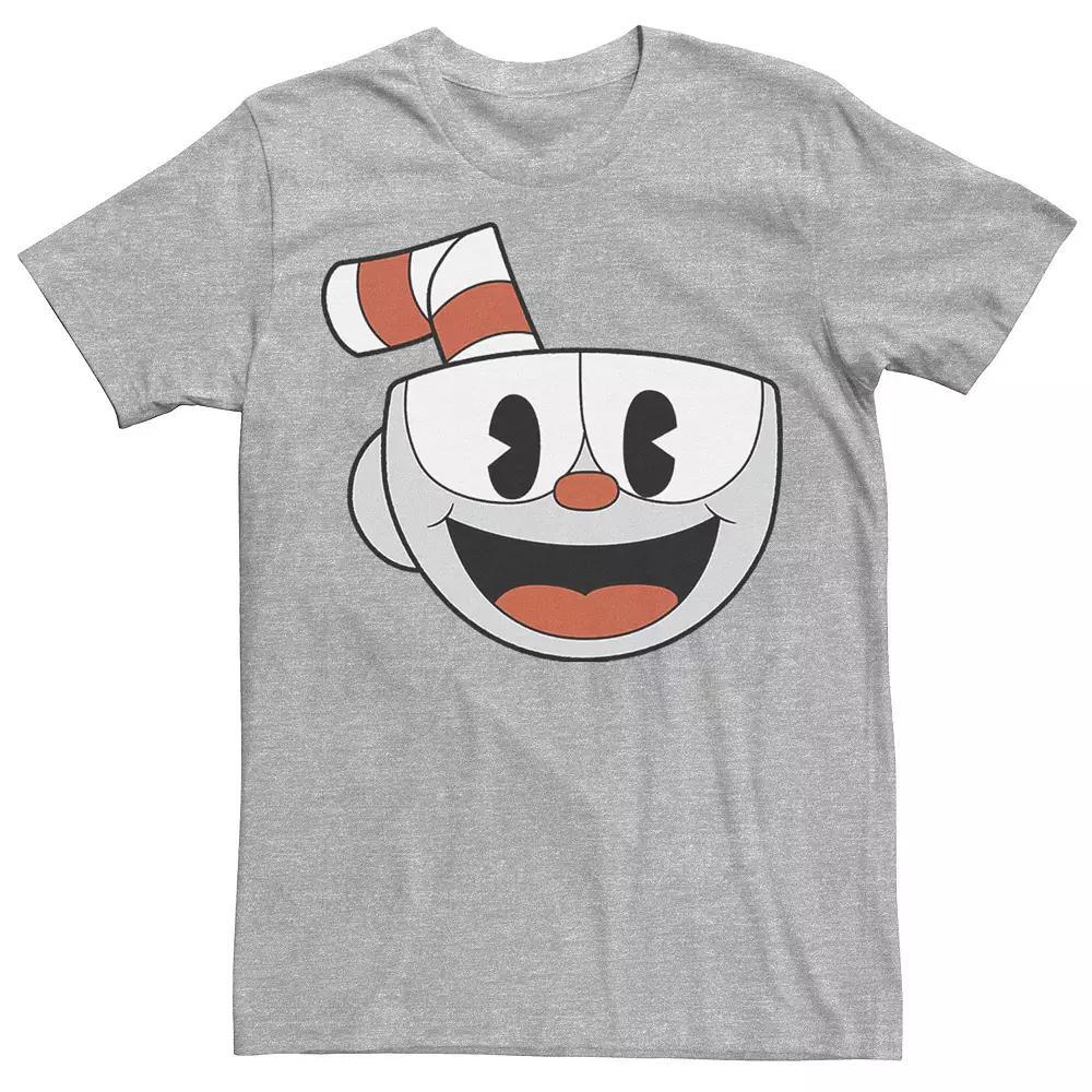 Men's The Cuphead Show Big Smiling Face Video Game Tee, Size: Large, Athletic Grey Product Image