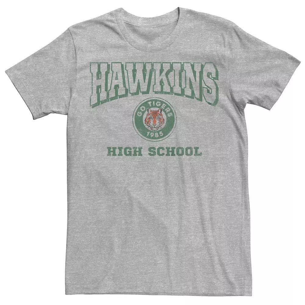 Men's Stranger Things Hawkins High School Graphic Tee, Size: XL, Athletic Grey Product Image