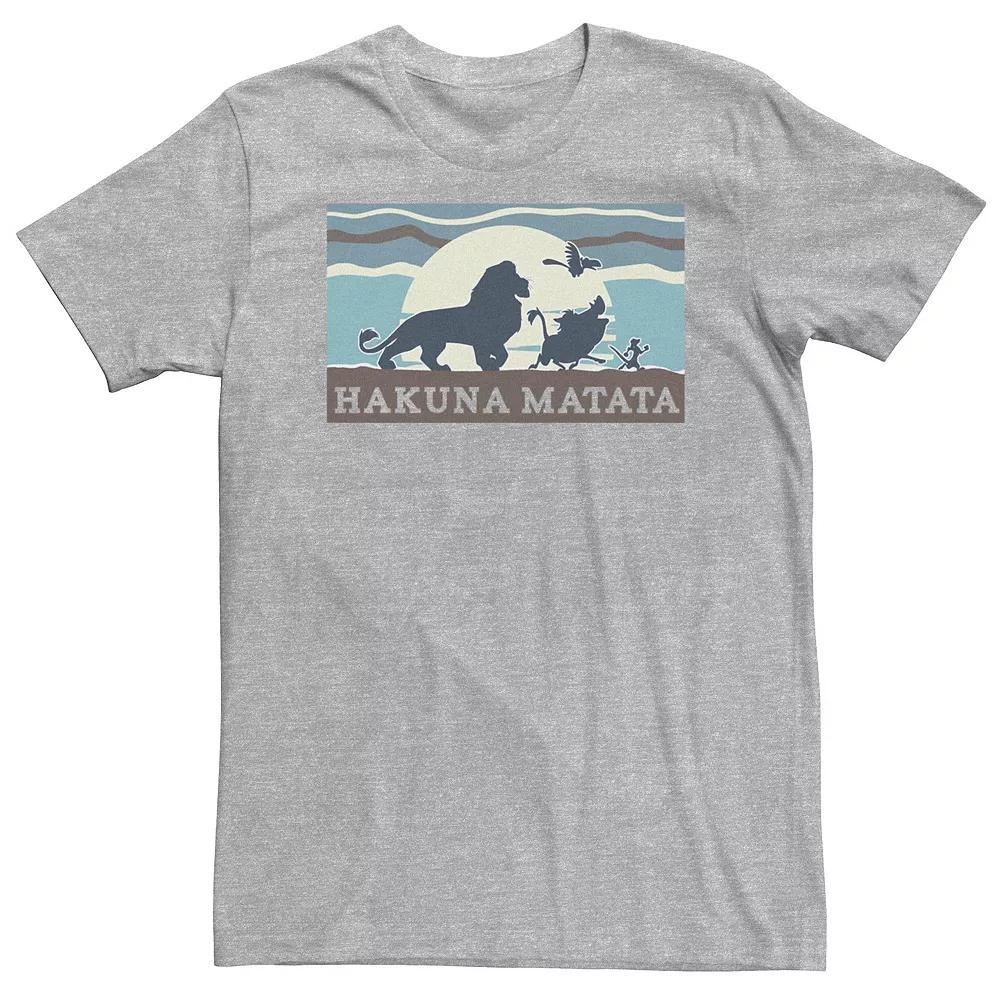 Big & Tall Disney The Lion King Hauna Matata Tonal Silhouette Portrait Tee, Men's, Size: Large Tall, Athletic Grey Product Image