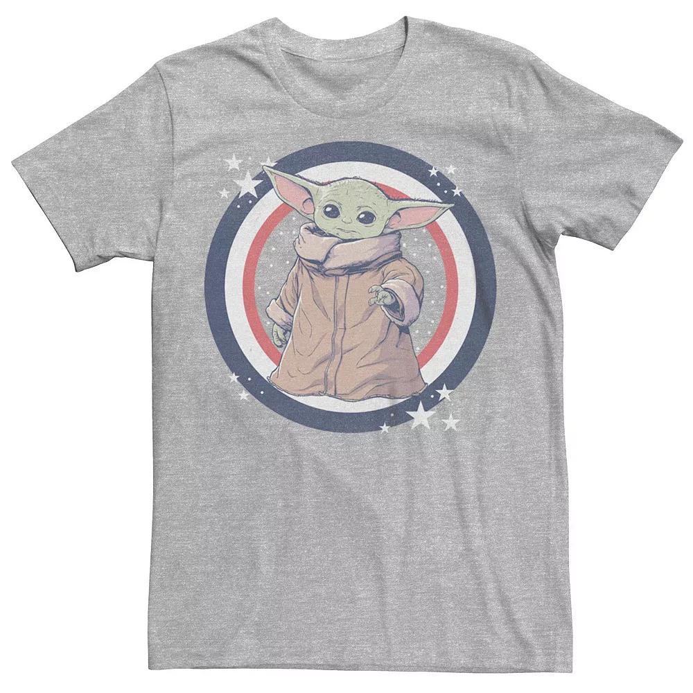 Men's The Mandalorian Fourth Of July Grogu Patriot Graphic Tee, Size: Small, Athletic Grey Product Image