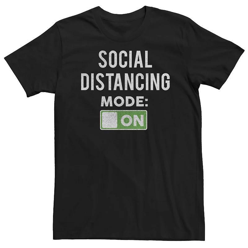 Big & Tall Social Distancing Mode On Graphic Tee, Men's, Size: 3XL Tall, Black Product Image