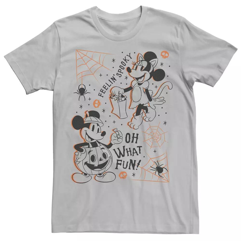Disney's Mickey Classic Halloween Minnie Mouse Feelin' Spooky Costumes Men's Tee, Size: Medium, Silver Product Image