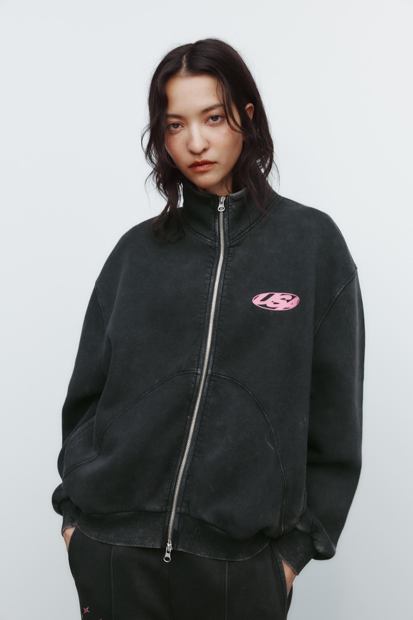 WASHED EFFECT TEXT SWEATSHIRT Product Image