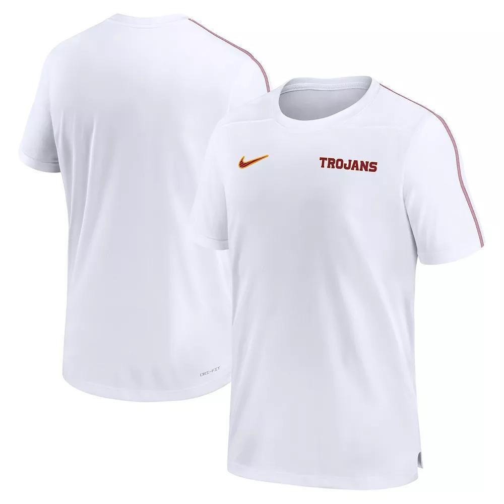 Men's Nike White USC Trojans 2024 Sideline Coach Performance Top, Size: Large Product Image