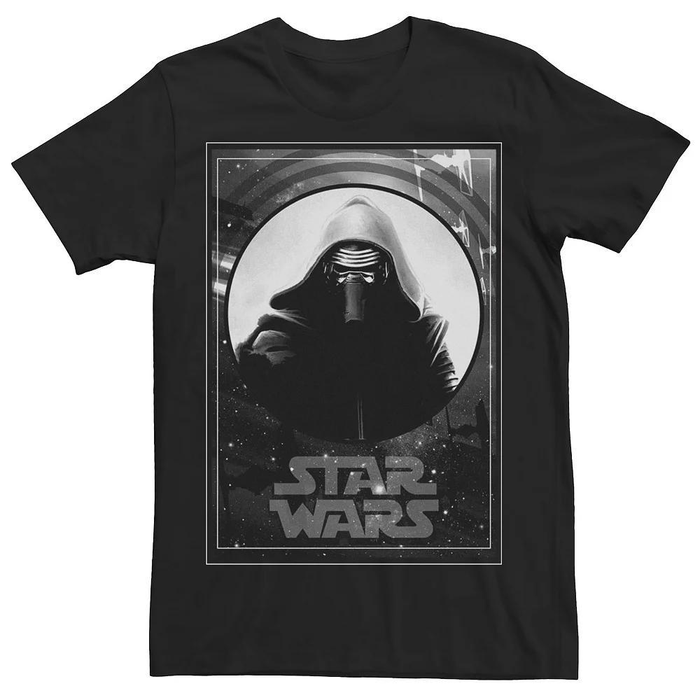 Men's Star Wars The Force Awakens Kylo Ren Grey Scale Poster Tee, Size: 3XL, Black Product Image