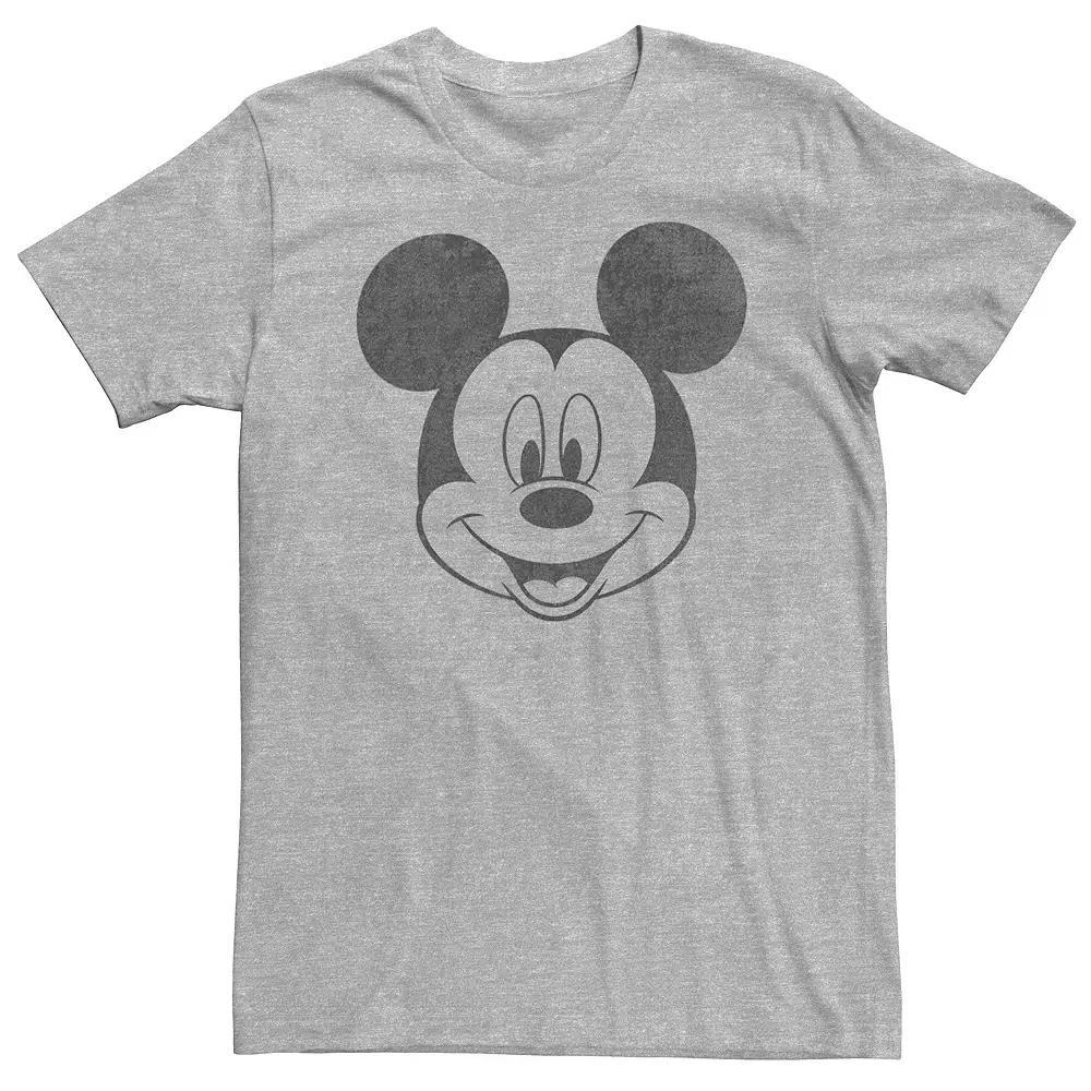 Big & Tall Disney Mickey Mouse Black & White Portrait Tee, Men's, Size: Large Tall, Athletic Grey Product Image