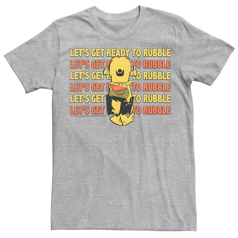 Men's The Flintstones Barney Let's Get Ready To Rubble Tee, Size: Large, Athletic Grey Product Image