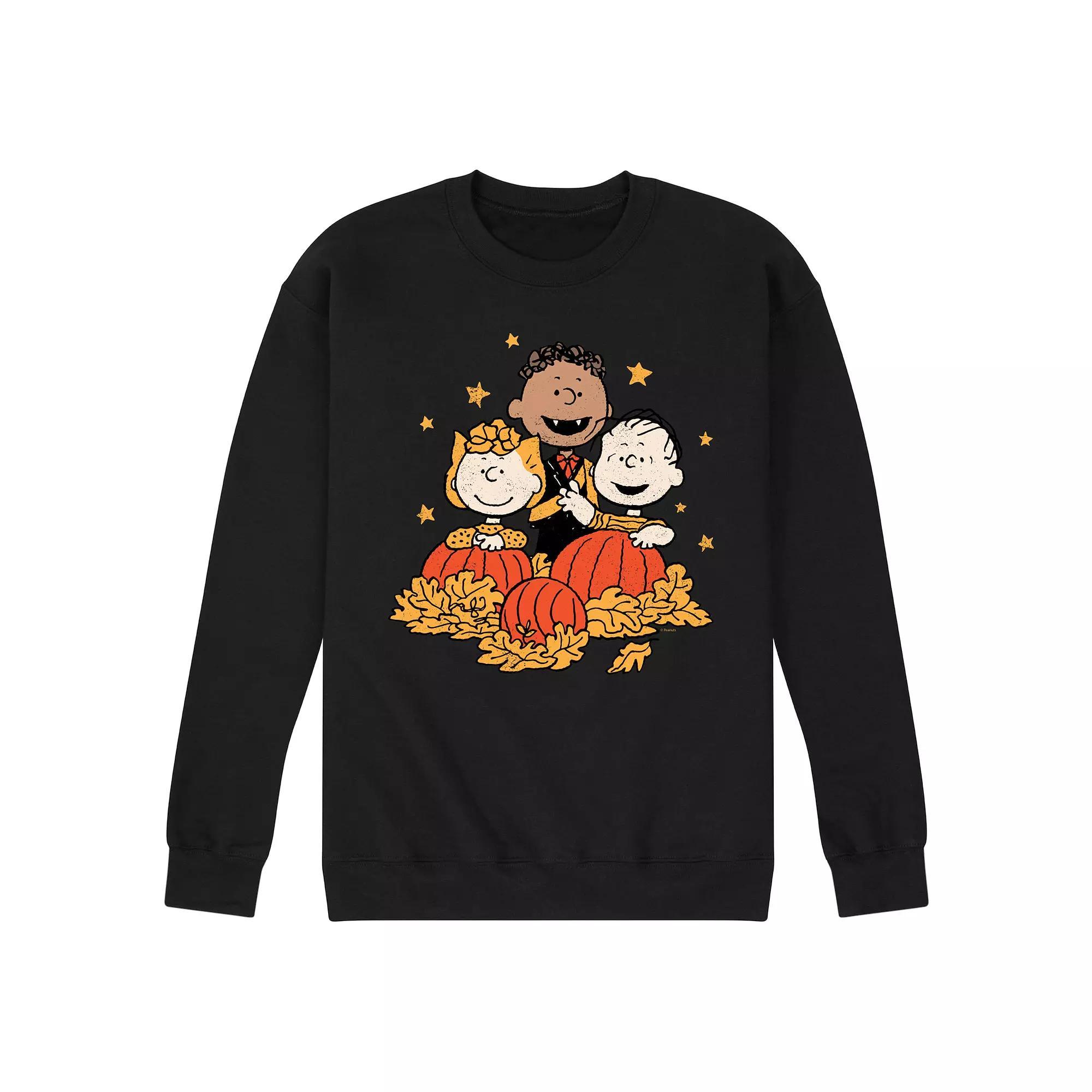 Mens Peanuts Pumpkin Trio Fleece Sweatshirt Product Image