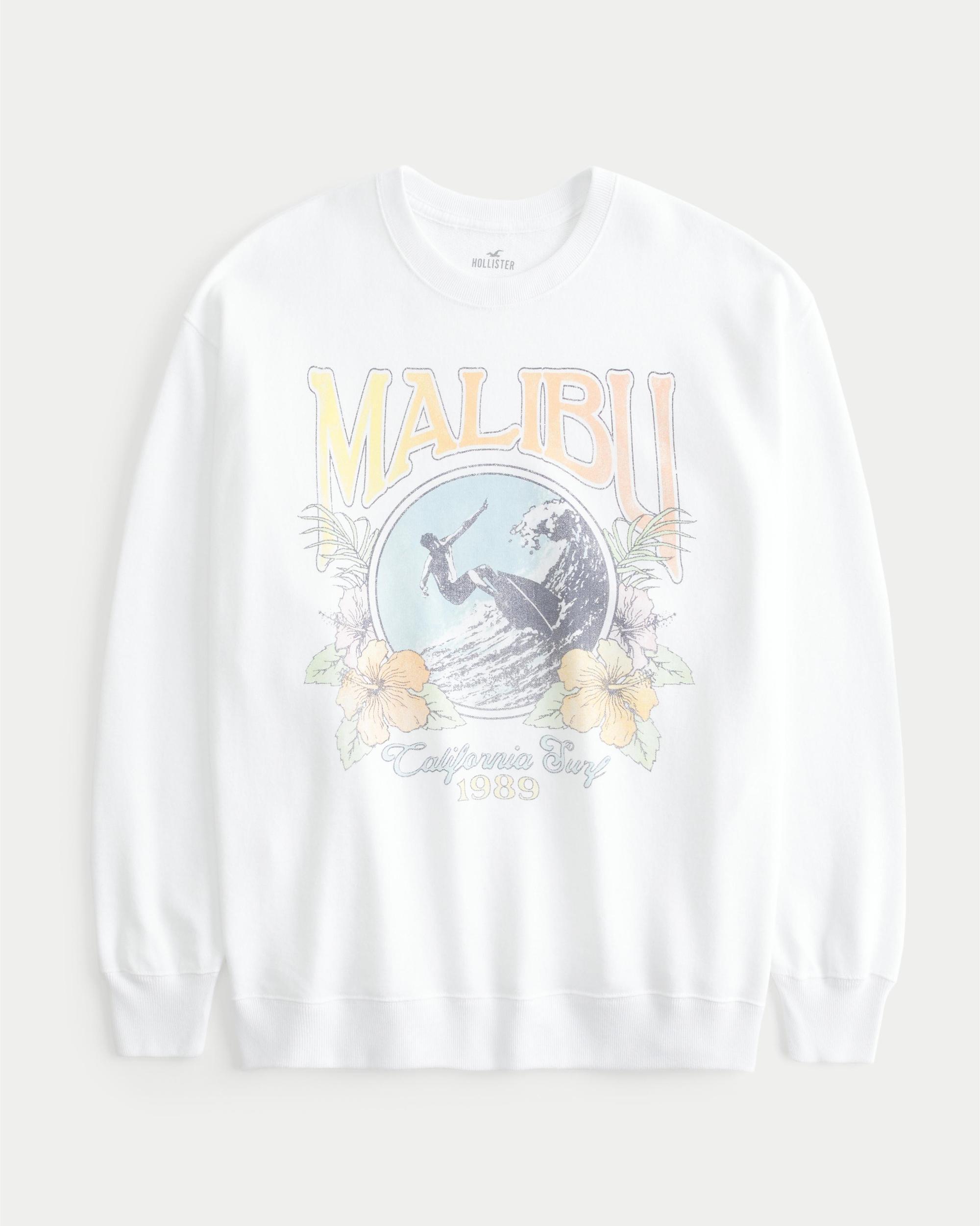 Oversized Malibu California Graphic Terry Sweatshirt Product Image