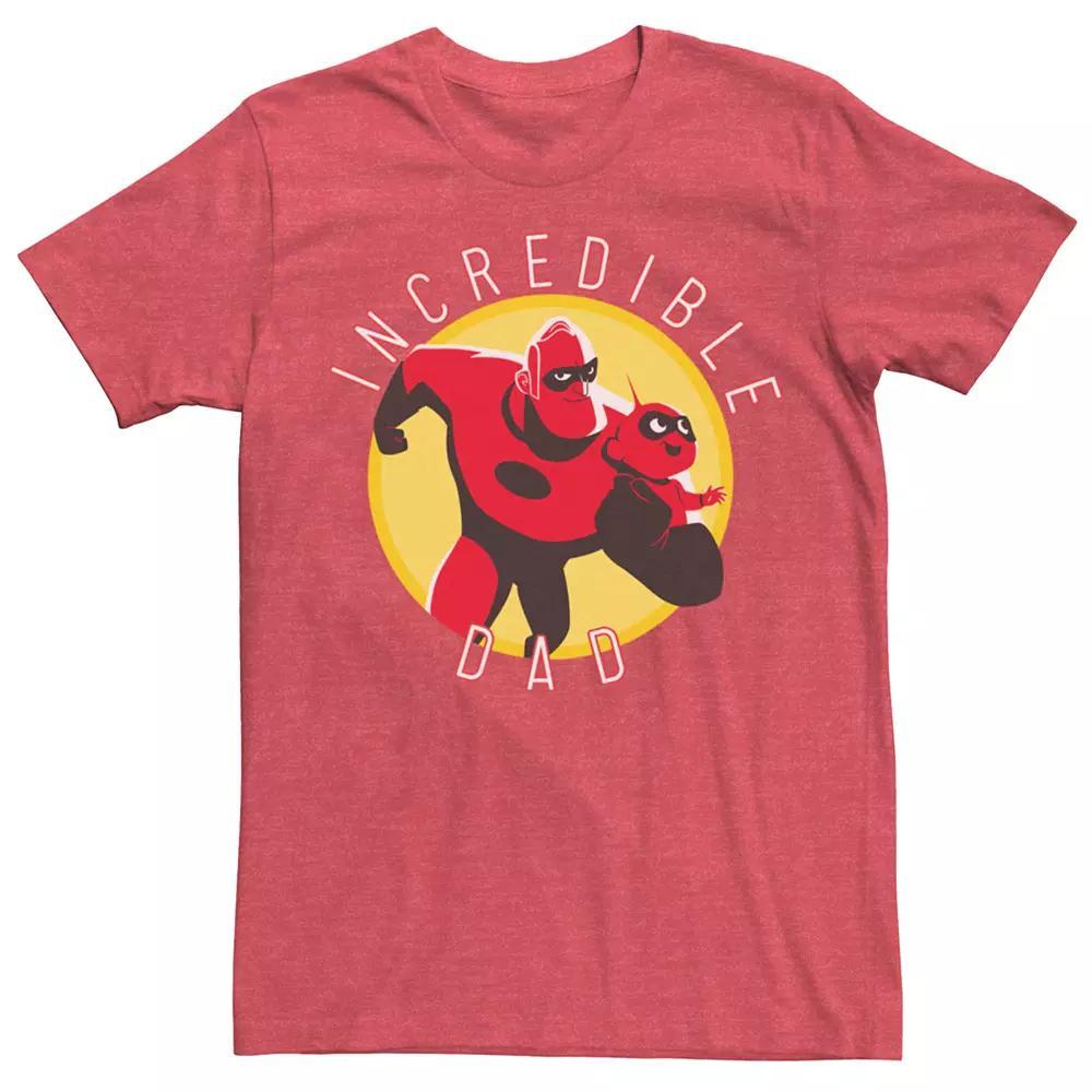 Men's Disney / Pixar's The Incredibles 2 Incredible Dad Jack-Jake Circle Tee, Size: Medium, Red Grey Product Image