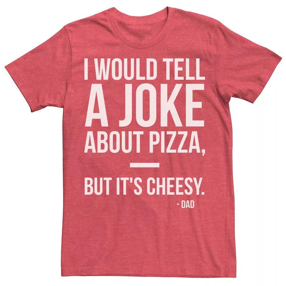 Men's Dad Jokes Pizza Food Humor Father's Day Tee, Size: Medium, Red Grey Product Image
