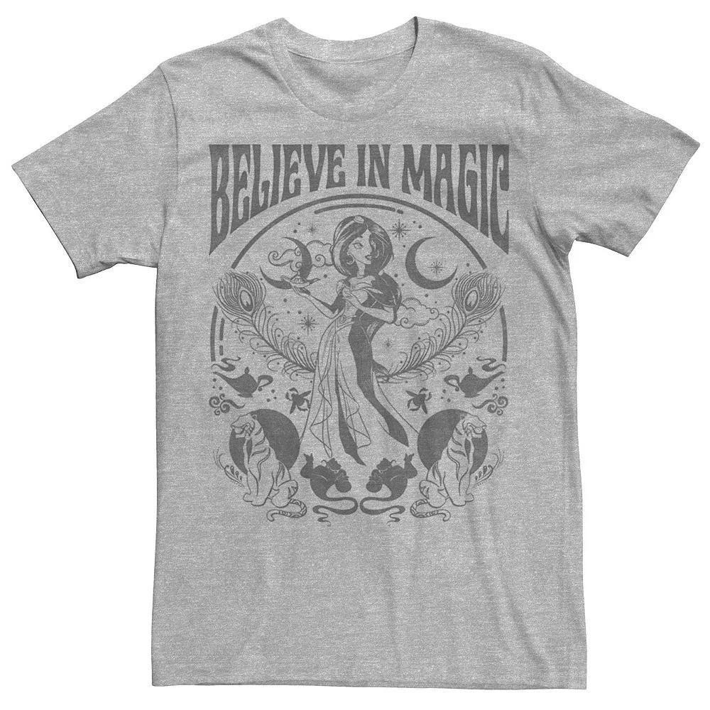 Disney's Aladdin Jasmine Men's Believe In Magic Collage Tee, Size: Large, Athletic Grey Product Image