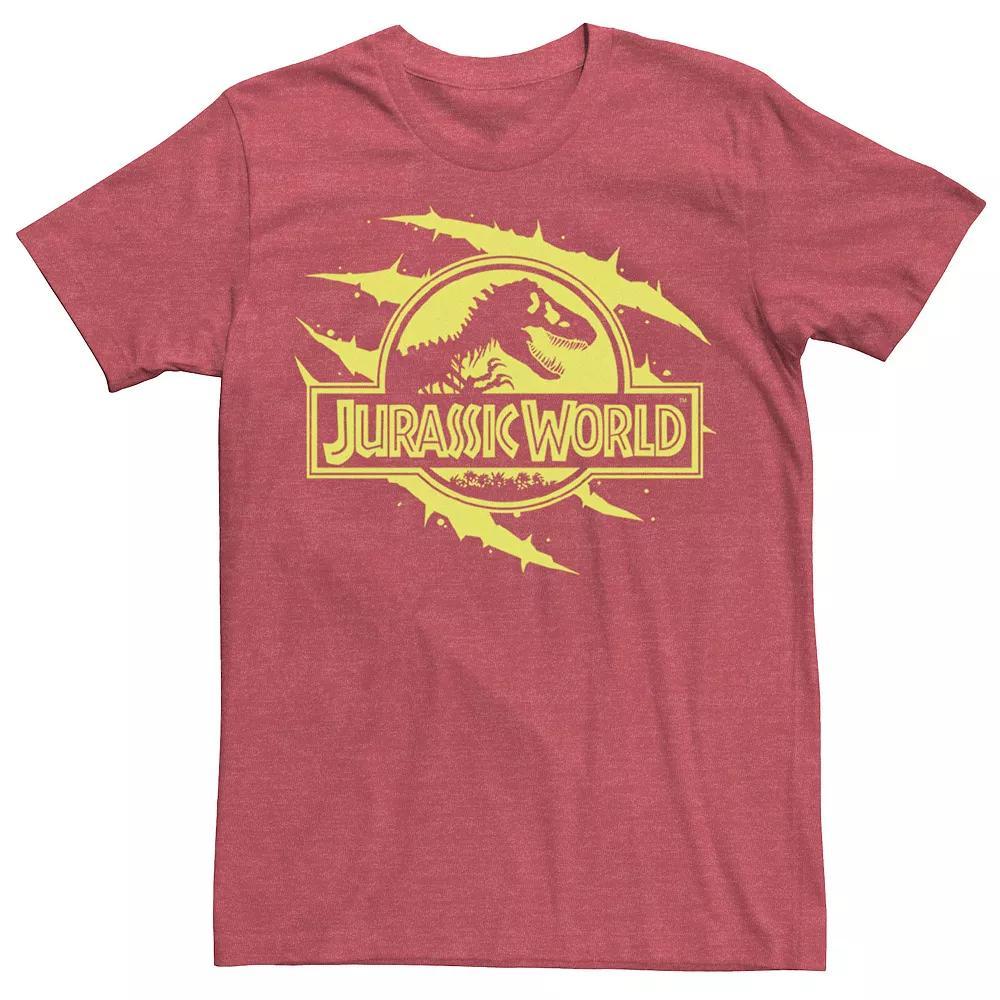 Men's Jurassic World Neon T-Rex Fossil Logo Tee, Size: 3XL, Grey Product Image