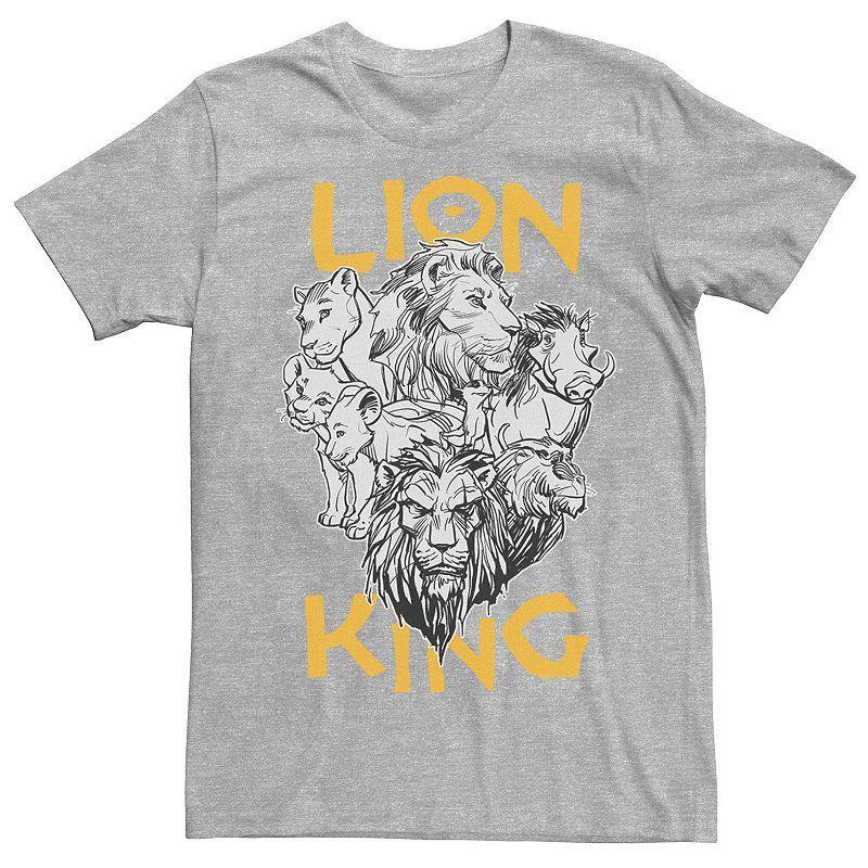 Disneys The Lion King Live Action Mens Stacked Group Shot Portrait Tee Athletic Grey Product Image