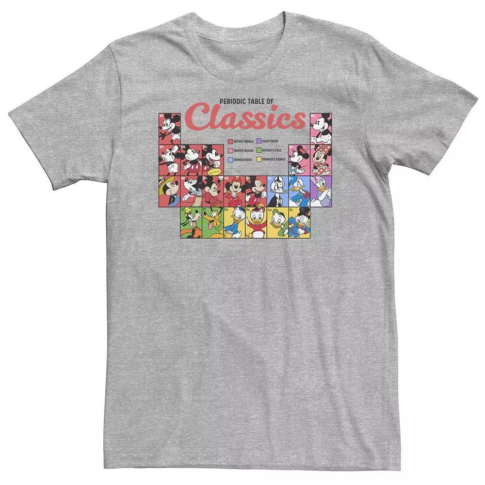 Big & Tall Disney Mickey Mouse And Friends Periodic Table Of Classics Tee, Men's, Size: 4XL Tall, Athletic Grey Product Image