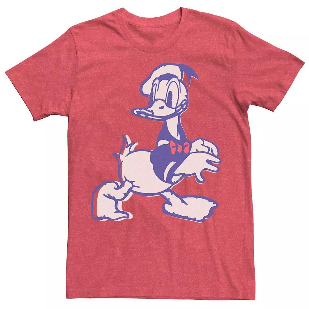 Disney's Donald Duck Men's Vintage Portrait Sketch Tee, Size: XL, Red Grey Product Image