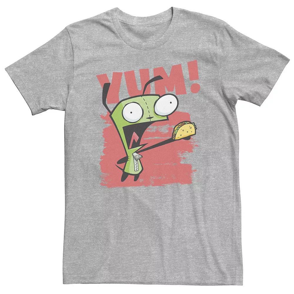 Big & Tall Nickelodeon Invader Zim Gir Screaming Yum! Taco Portrait Tee, Men's, Size: 3XL, Athletic Grey Product Image