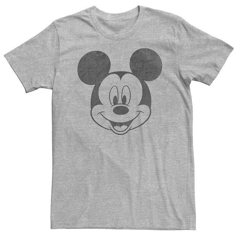Big & Tall Disney Mickey Mouse Black & White Portrait Tee, Men's, Size: Large Tall, Athletic Grey Product Image