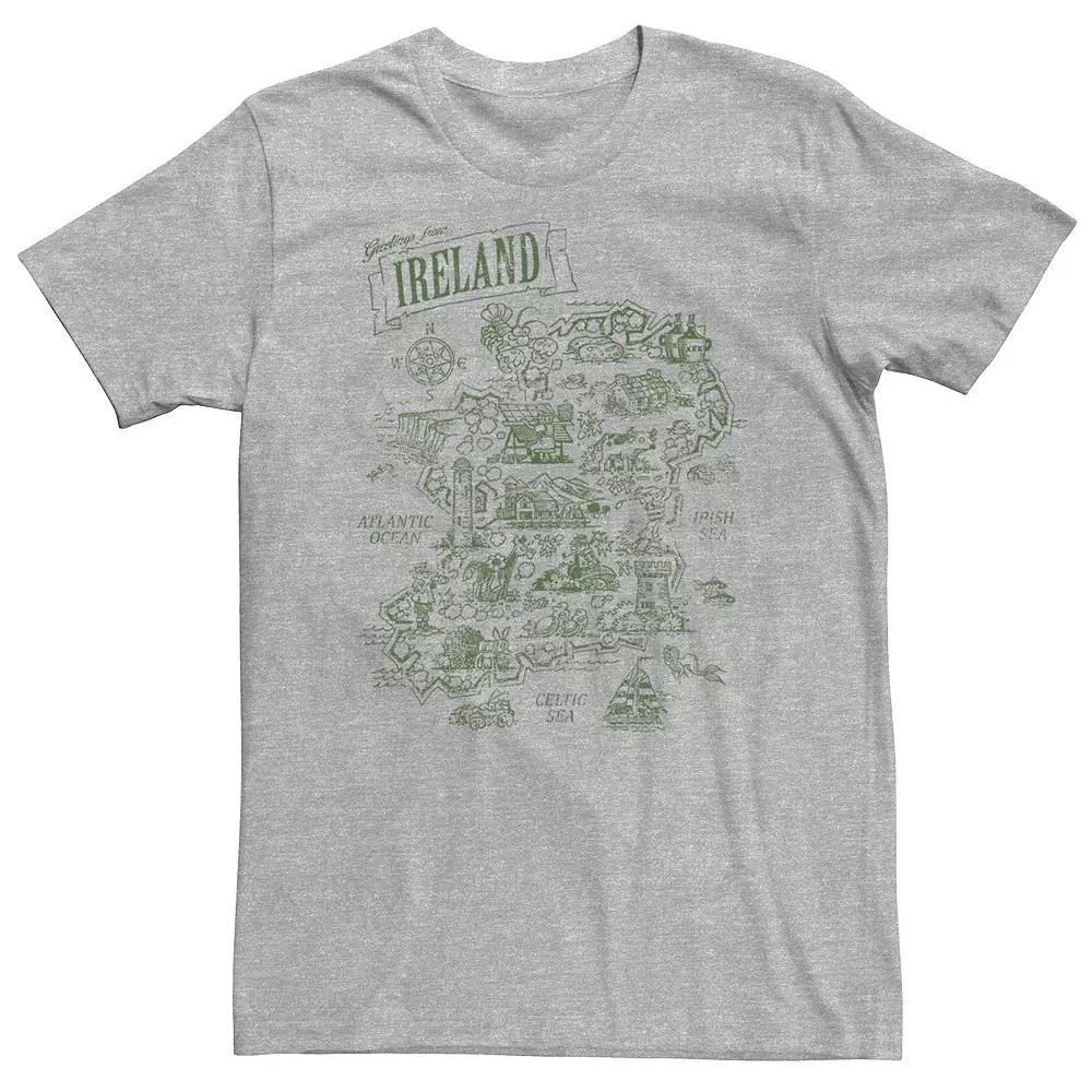 Big & Tall Greetings From Ireland Tee, Men's, Size: XXL Tall, Athletic Grey Product Image