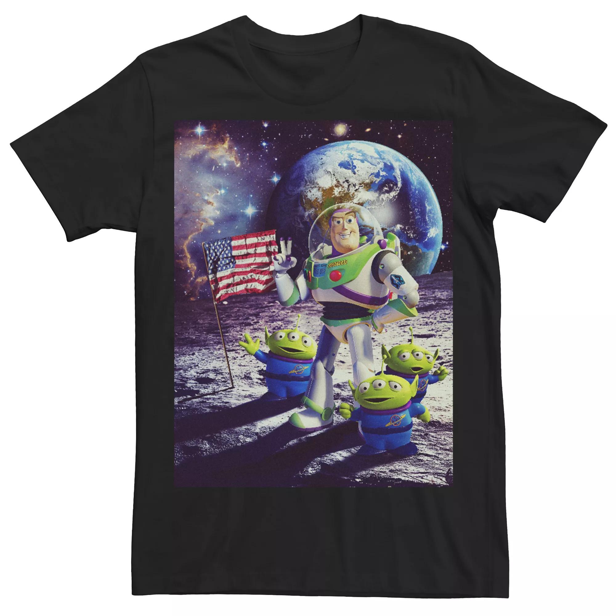 Men's Disney / Pixar's Toy Story Buzz Lightyear On The Moon Aliens Tee, Size: Large, Black Product Image