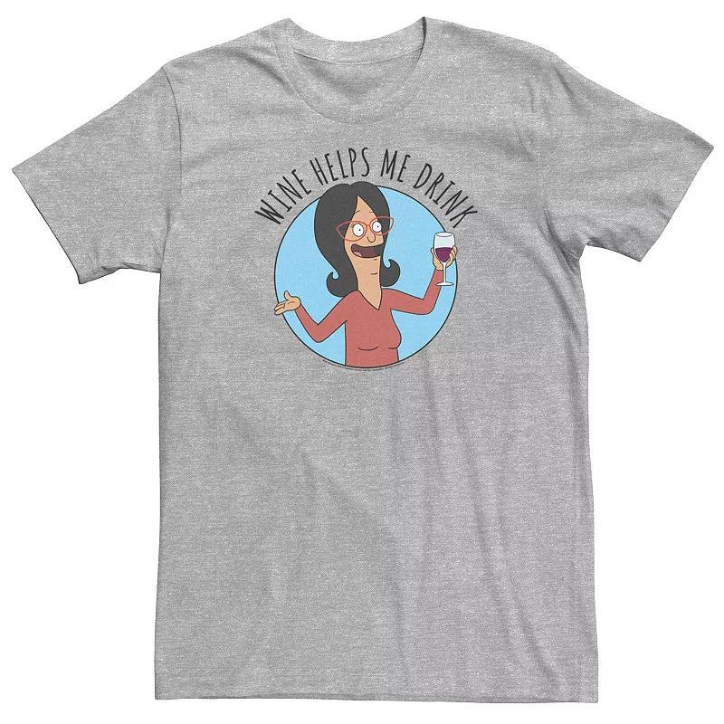 Big & Tall Bob's Burgers Linda Wine Helps Me Drink Tee, Men's, Size: 3XL, Athletic Grey Product Image